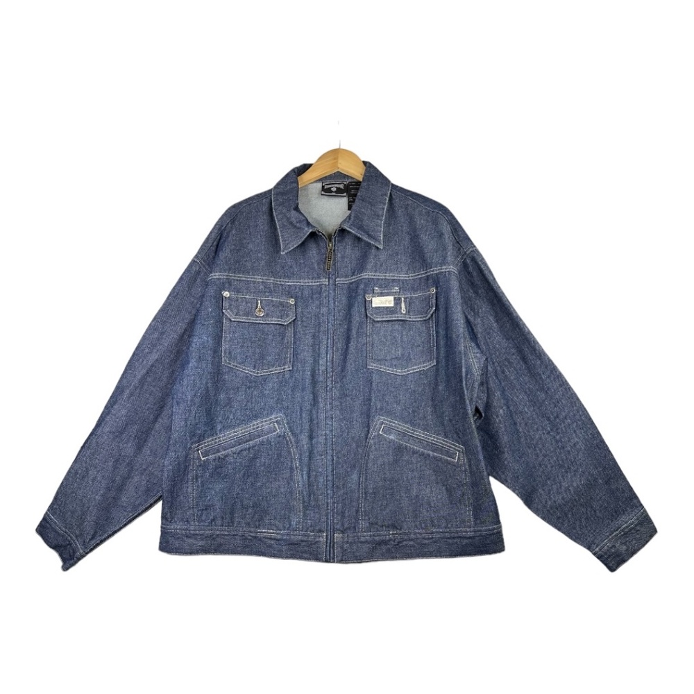 Vintage ROCAWEAR Denim‎ Jean Jacket Dark Wash Hip Hop Y2k 90's Full Zip Size 2XL